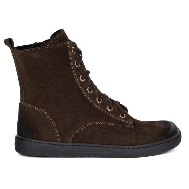 Dámské barefoot zimní kožené boty Olivier Liv 1303 zateplené hnědé