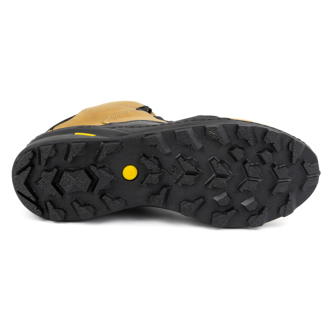 Pánské zimní kožené boty 903K camel yellow