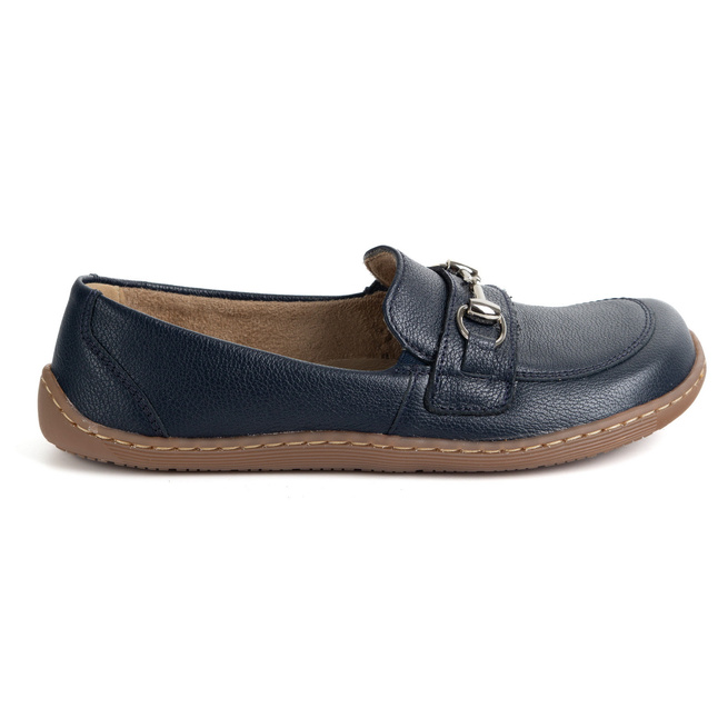 Barefoot damskie mokasyny skórzane minimalistyczne 1288AR ciemny granatowe