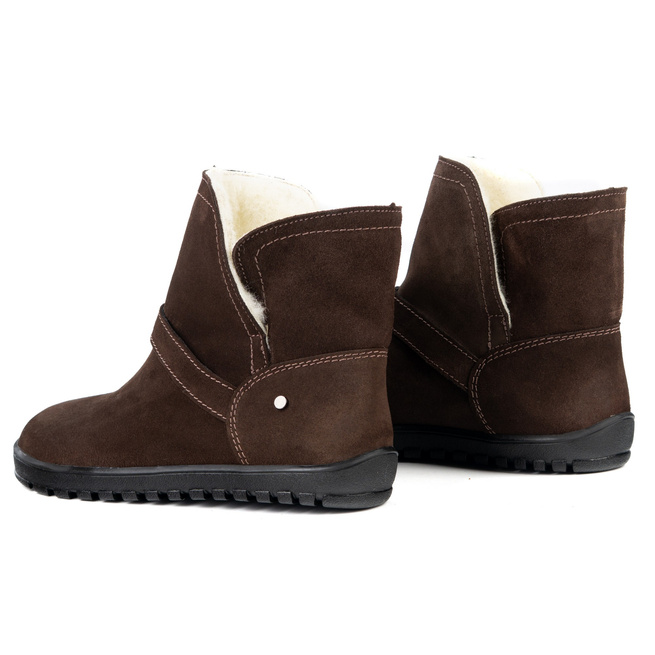 BAREFOOT dámské zimní boty Olivier Harper z černé kůže, zateplené merino vlnou