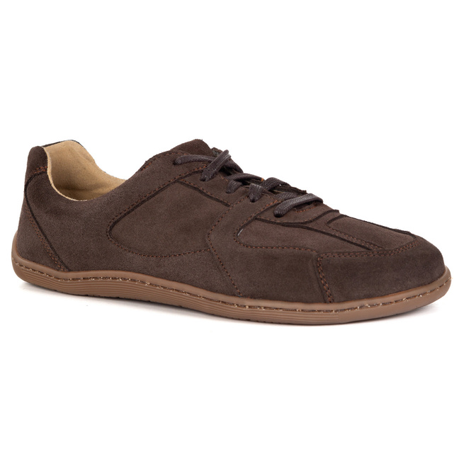 Buty BAREFOOT minimalistyczne skórzane 0796W welur brązowe
