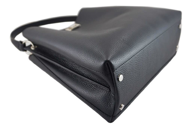 Duża torba damska skórzana - Barberini's - Czarna