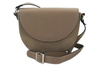 Půlkruhová kožená poštovní taška - tmavě béžová