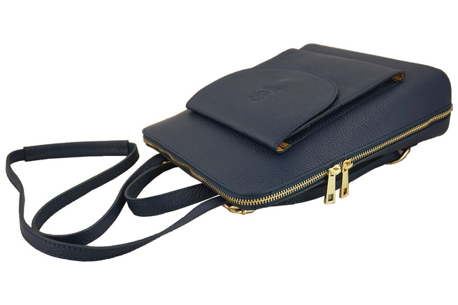 Kožený batoh / poštovní taška - Casual 2v1 - Grey