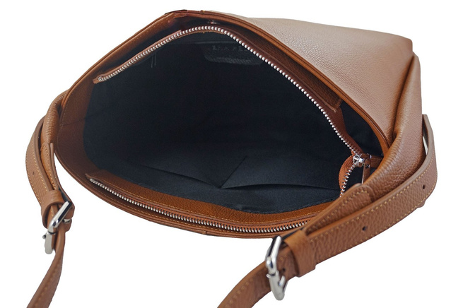 Klasická kožená taška přes rameno - bordó