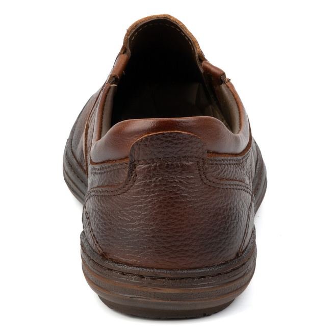 Buty męskie skórzane wsuwane 7152DT brązowe