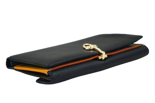 Velká peněženka se zlatým zapínáním - černá