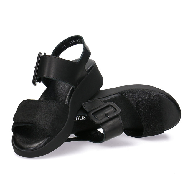 Pollonus dámské kožené sandály 5-1758-001 Black + CDC