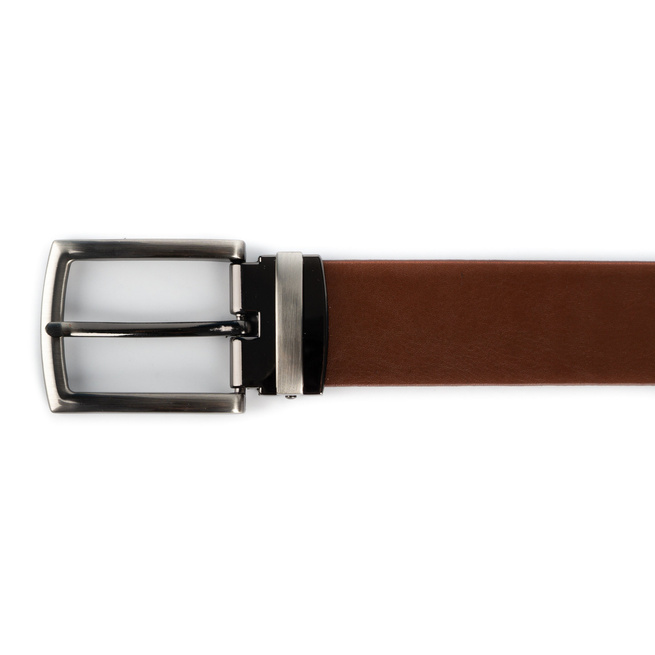 Pánský kožený pásek ke kalhotám model 6.35 hnědý