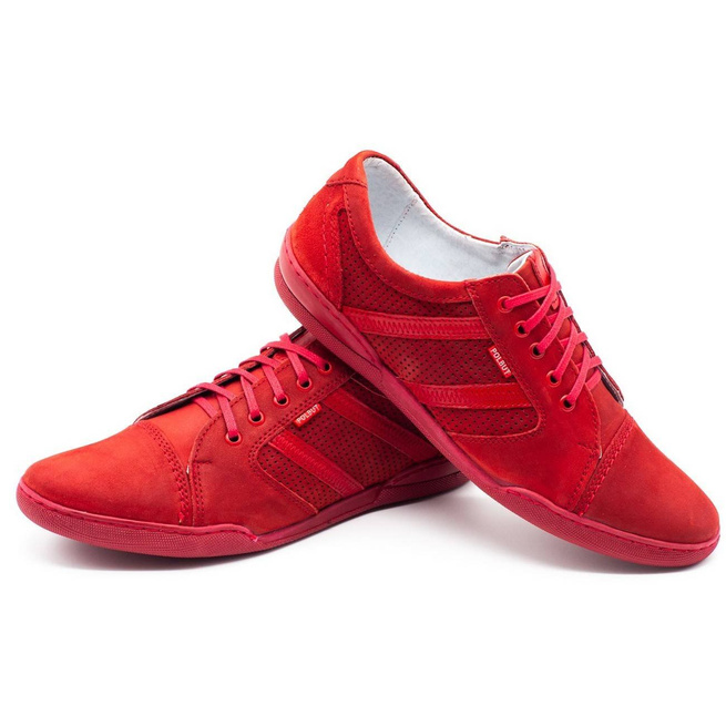 Pánská ležérní obuv R3 Perforace červená