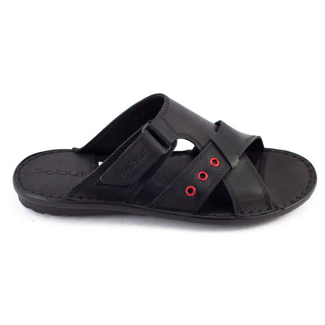 Pánské kožené žabky SA05 black