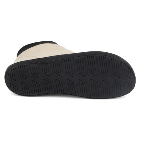 Buty damskie BAREFOOT ocieplane wełną skórzane 0767W ecru