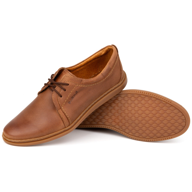 Buty męskie skórzane casual 2131 POLBUT camel