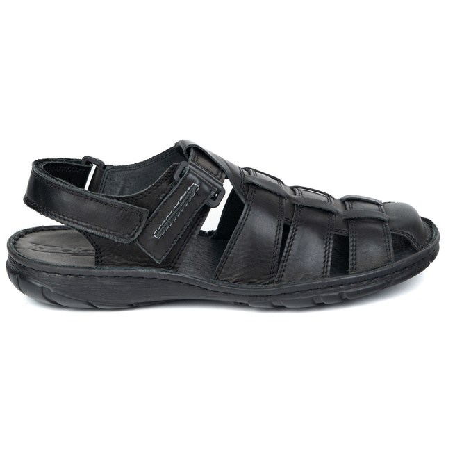 Pollonus pánské kožené sandály 6-0103-010 na suchý zip na léto