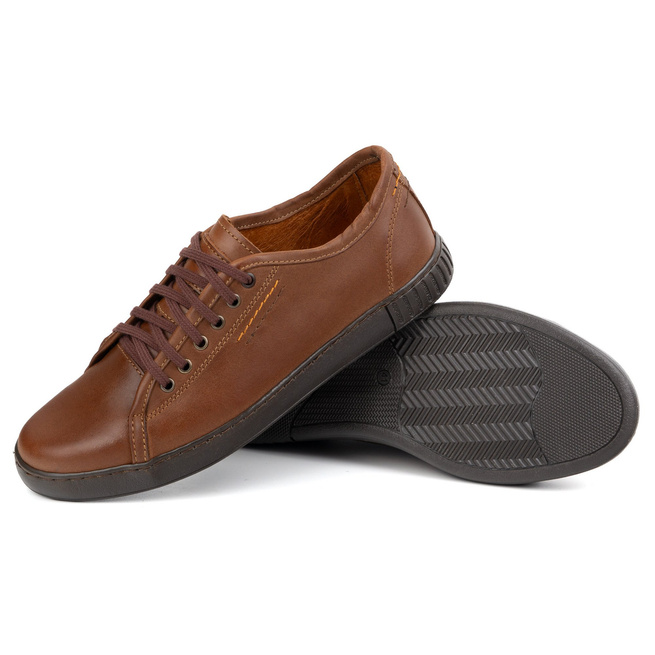 Polbut Kožené tenisky Pánské boty Model 2129 camel