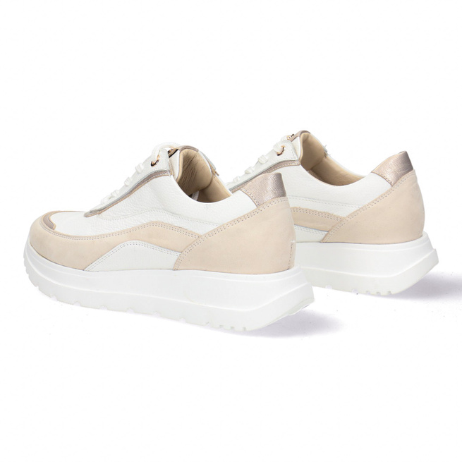 Pollonus dámské kožené polobotky white+gold 5-1721-001
