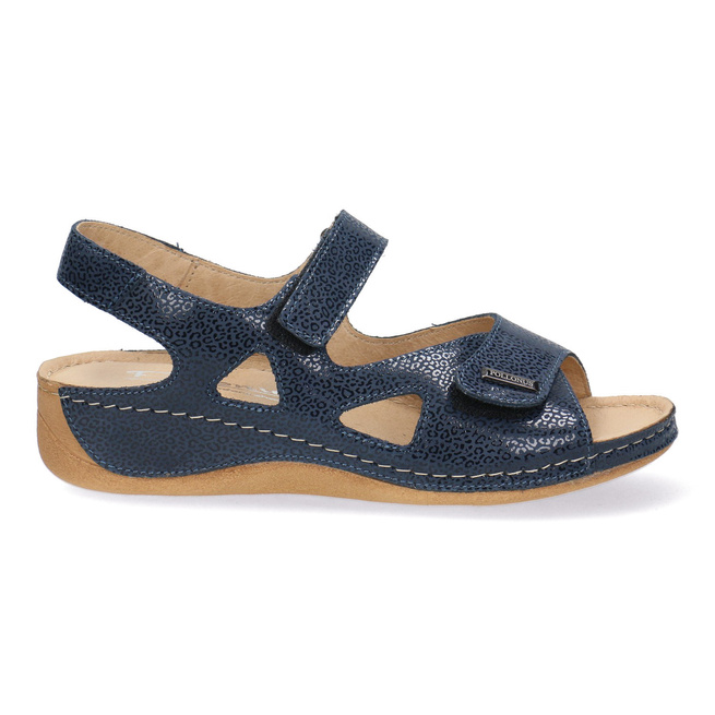 Dámské kožené sandály na suchý zip Pollonus navy blue puma 5-0994-005