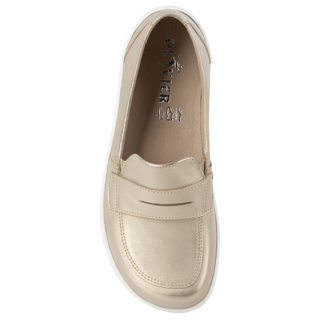 BAREFOOT Elegantní dámské minimalistické kožené mokasíny 1280 gold