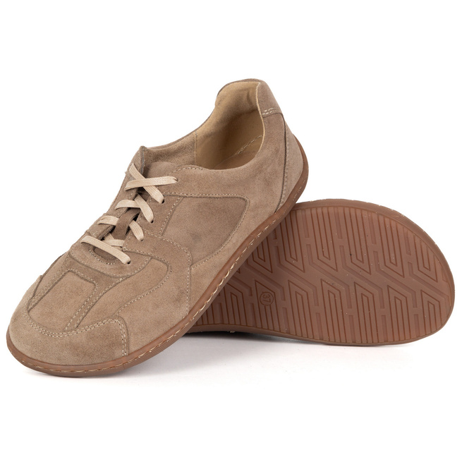 BAREFOOT minimalistická kožená obuv 0796W velur beige