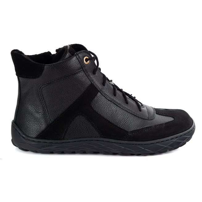 Buty damskie barefoot skórzane zimowe minimalistyczne 1294 czarne