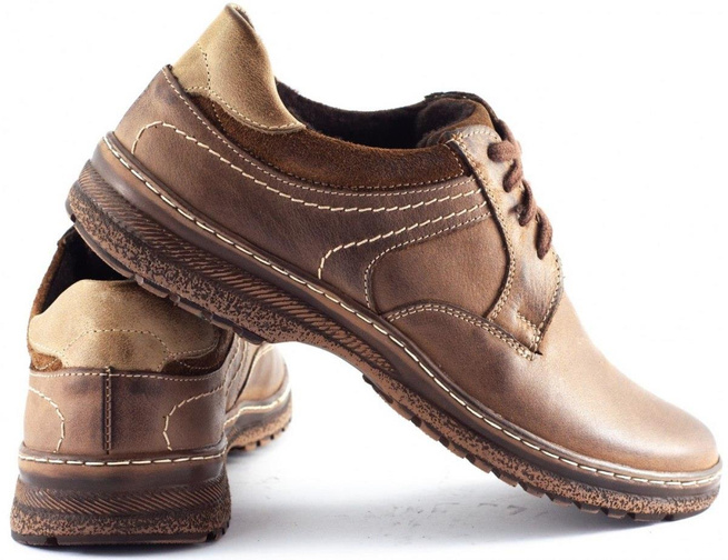 Zimowe buty męskie 835F brązowe
