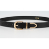 Dámský kožený opasek s italskou sponou 7,25 černý