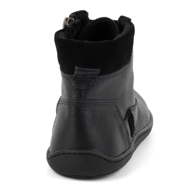 Dámské minimalistické kožené zimní boty barefoot 1262 black