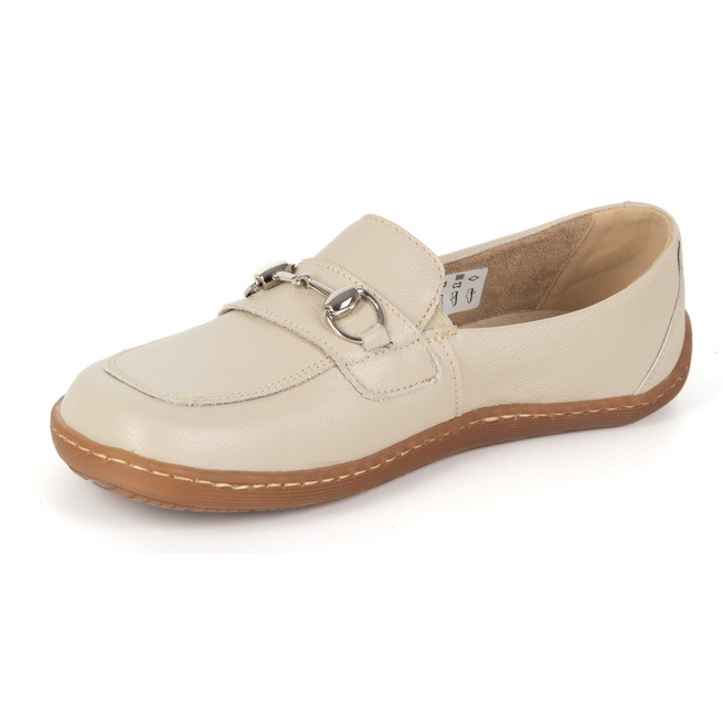 Dámské minimalistické kožené mokasíny Barefoot 1288AR beige