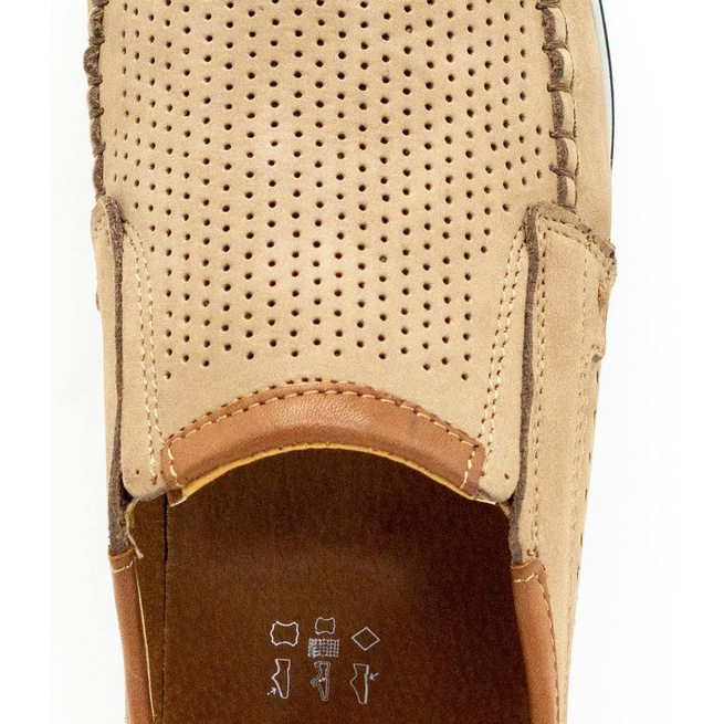 Mokasyny męskie skórzane 4206D brązowe