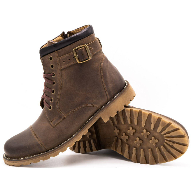 Pánské kožené boty 910MP hnědé