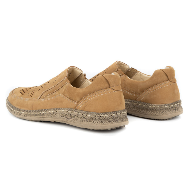 Pánská letní kožená obuv 0116W camel