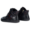 Buty BAREFOOT damskie zimowe 201MP ocieplane skórzane czarne we wzory