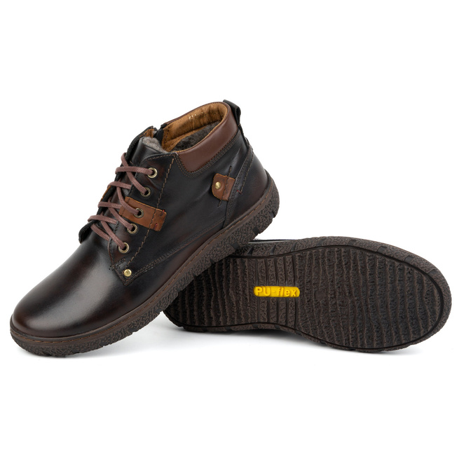 Pánské zateplené kožené zimní boty KAMPOL 108/K kabir