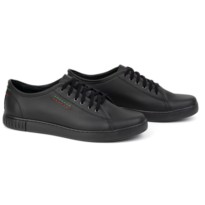 CASUAL pánské kožené polobotky 2129 černé