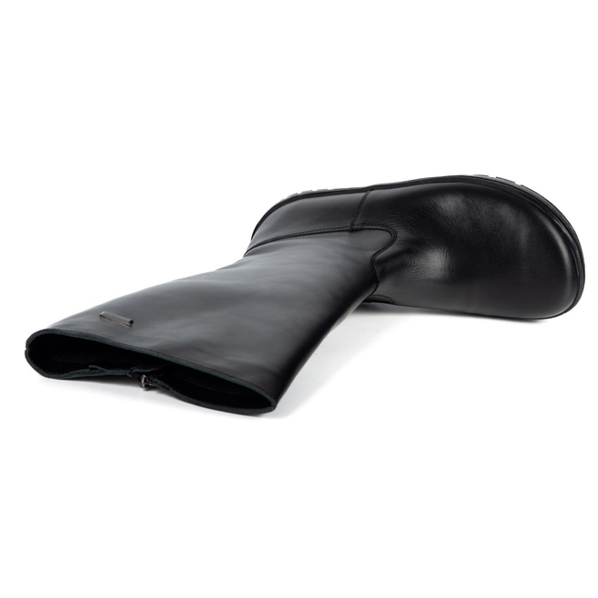 Buty damskie barefoot skórzane kozaki Olivier Hazel czarne licowe