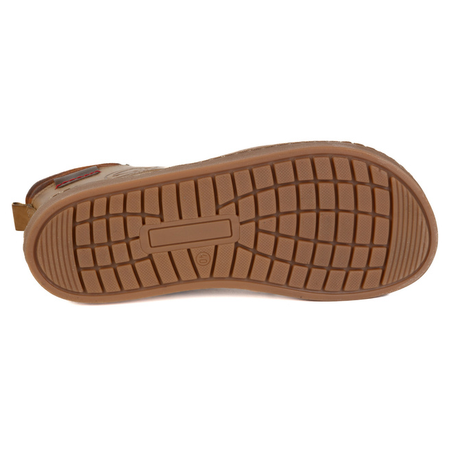 Pánské zimní zateplené kožené boty barefoot široké 755MP červené