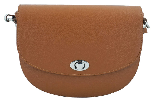 Kožená poštovní taška s ozdobnou sponou - světle modrá