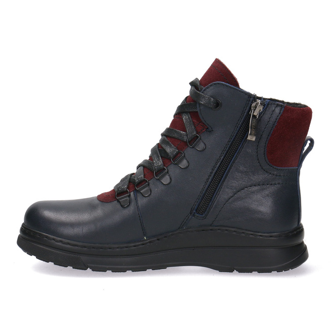 Pollonus dámské kožené sněhule navy blue/maroon 5-1459-001
