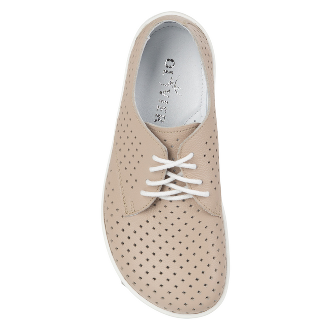 BAREFOOT Damskie minimalistyczne sneakersy 1288POL beż z białym