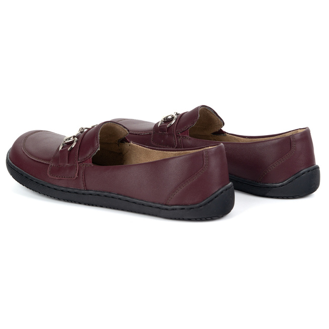 Barefoot damskie mokasyny skórzane minimalistyczne 1288AR bordowe