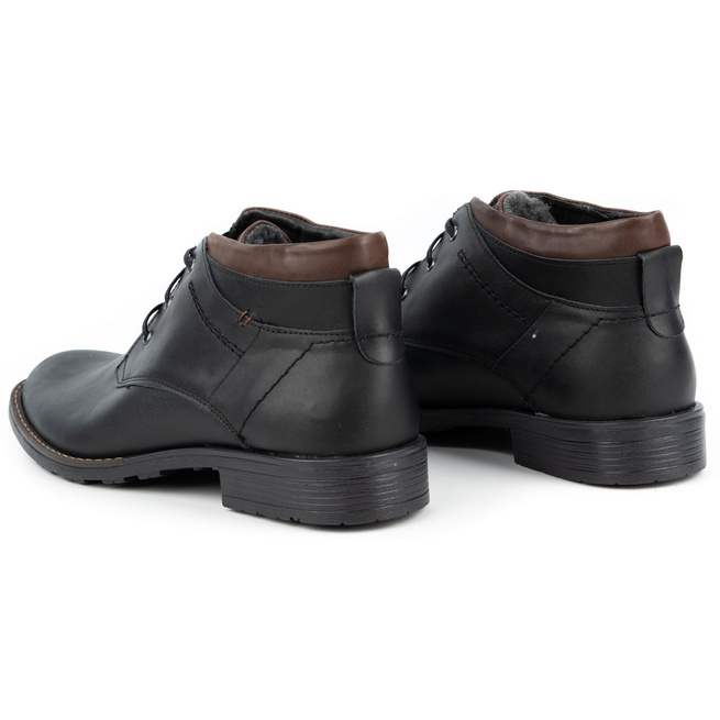 Pánské zimní kožené boty J38S černé