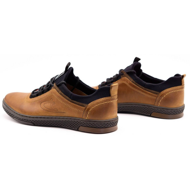 Buty męskie skórzane casual K24 camel