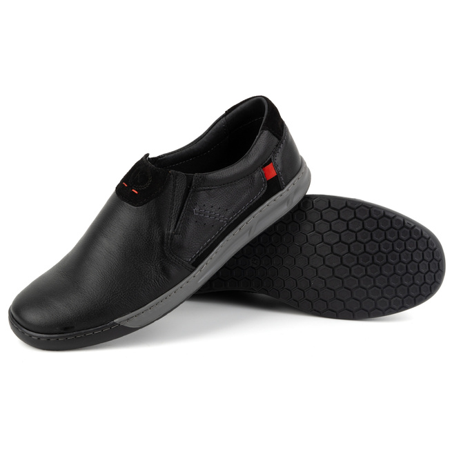 Pánské kožené mokasíny 934K černé