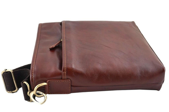 Pánská italská kožená taška - Barberini's - Hnědá tmavá