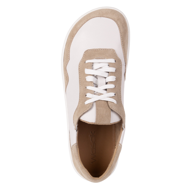 Buty barefoot minimalistyczne skórzane WASAK 0794W BIAŁY GROSZEK