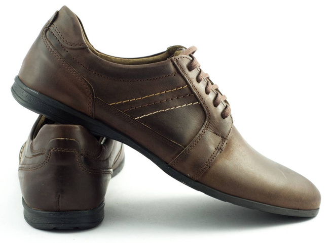 Pánská kožená obuv J33G hnědá