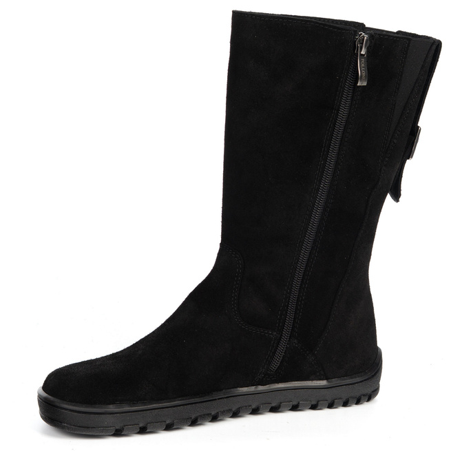 Dámské kožené boty barefoot Olivier Hazel černé kožené boty s koženým povrchem