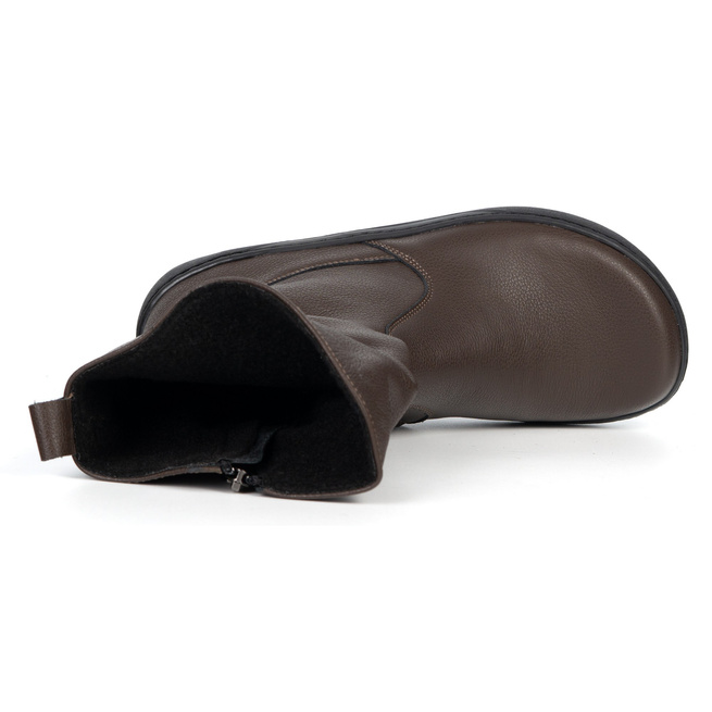 Dámské boty BAREFOOT zateplené kožené Freja Polish brown face