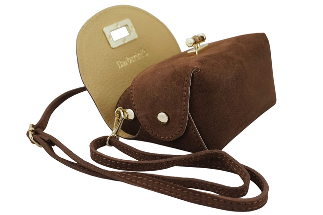 Malá semišová společenská kabelka - hnědá