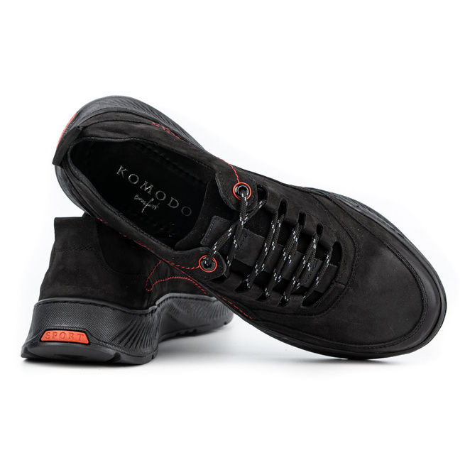 Pánská kožená obuv SPORT 922K black nubuck